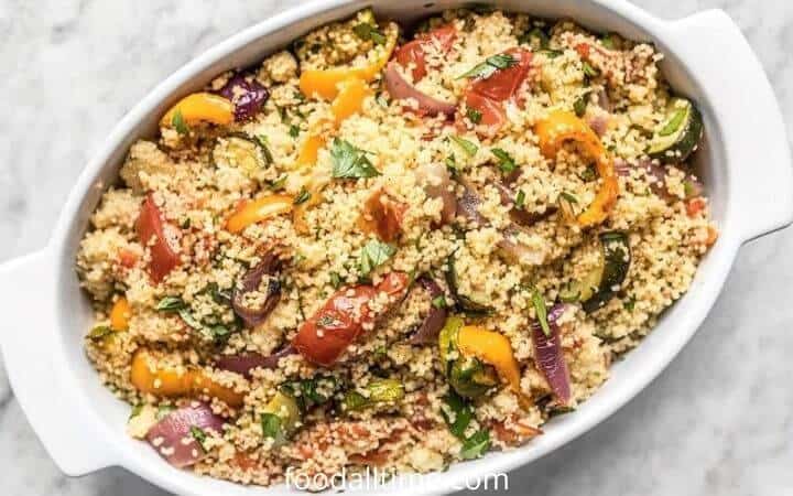 Couscous Salad With Roasted Vegetable And Mixed Herbs