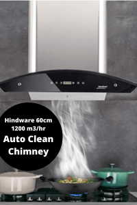 Hindware 60cm 1200 m3_hr Auto Clean Chimney