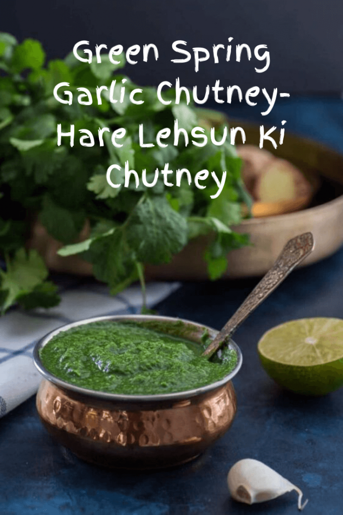 Green Spring Garlic Chutney-Hare Lehsun Ki Chutney