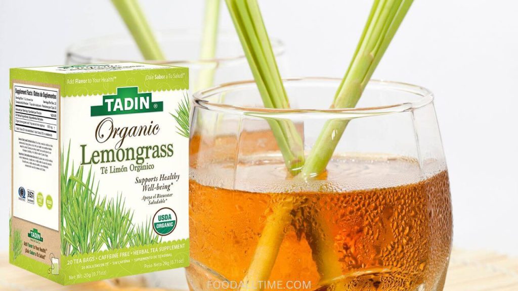 Tadin Organic Lemongrass Herbal Tea, Caffeine Free, 20 Tea Bags Per Box, Pack of 6
